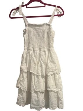 Sincerely Jules White Tiered Sundress S